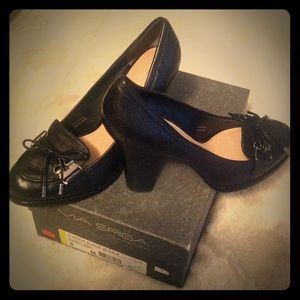 Via Spiga Signature Black Leather Shoe
